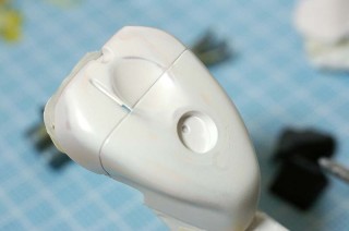 サーフェイサを吹き付けたところ